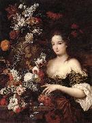 Gaspar Peeter Verbrugghen the younger A still life of various flowers with a young lady beside an urn oil painting picture wholesale